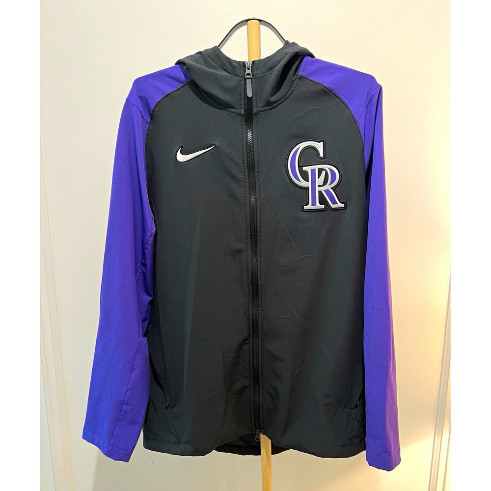 Nike Therma-FIT Rockies Jacket Mens L Black Purple NKJB-091N